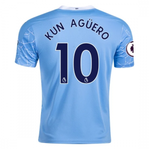 Manchester City Sergio Agüero 10 Hjemmebanetrøje 2020 21 – Kortærmet
