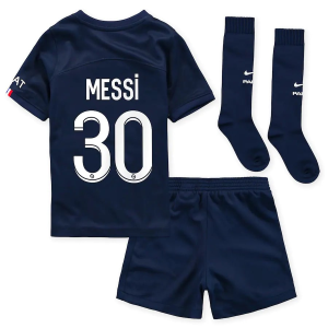 Paris Saint-Germain PSG Lionel Messi 30 Børn HjemmebaneSæt 2022 23 – FodboldTrøjer(S/S)
