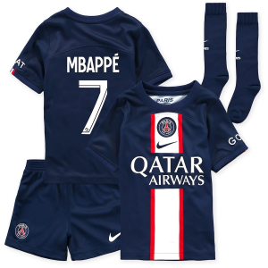 Paris Saint-Germain PSG Mbappé 7 Børn HjemmebaneSæt 2022 23 – FodboldTrøjer(S/S)