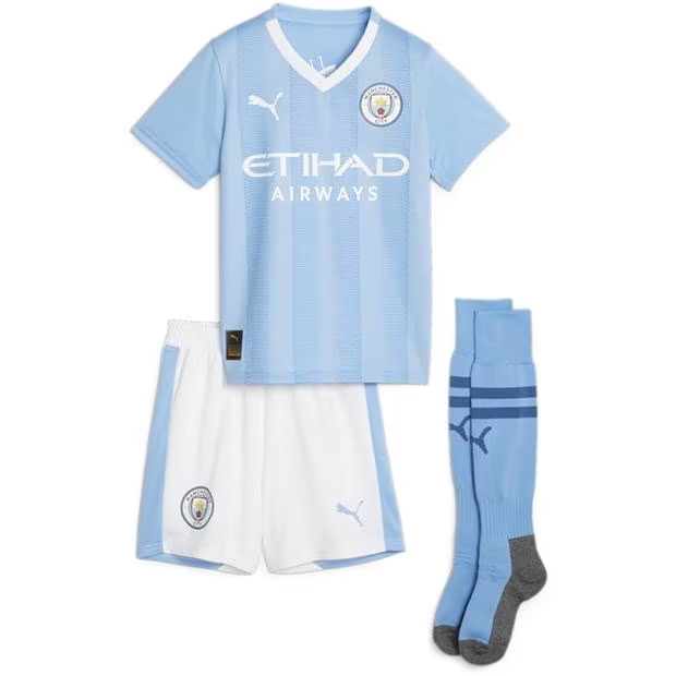 Manchester City Børn HjemmebaneSæt 2023 2024– FodboldTrøjer(S/S)